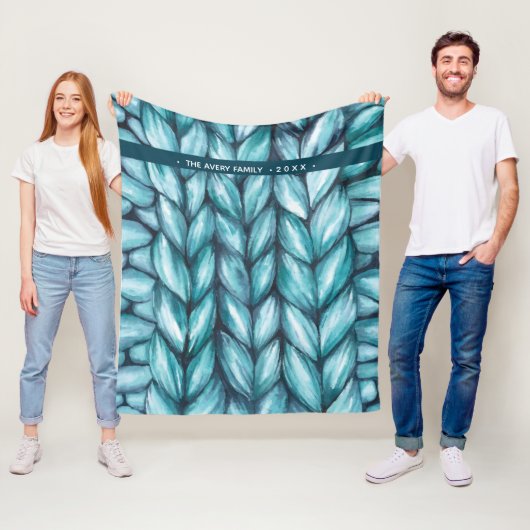 Personalisierte Blaue Wasserfarbe Fleecedecke (Beispiel)