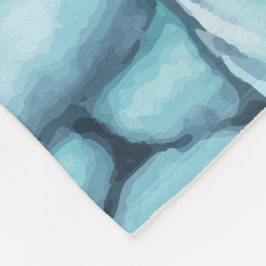 Personalisierte Blaue Wasserfarbe Fleecedecke (Ecke)