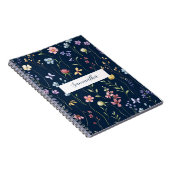 Personalisierte Blaue Wildblumen-Blumen Notizblock (Rechte Seite)