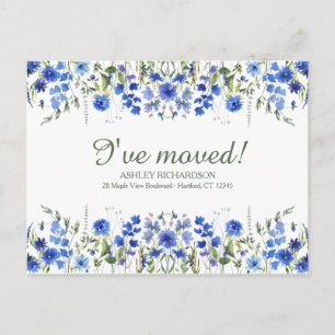 Personalisierte Blaue Wildblumen-Postkarte 'Ich bi Postkarte