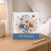 Personalisierte Blaue Wildblumen-Wasserfarbe Notizblock