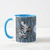Personalisierte blaue Zebras u. Tier-Druck-Tasse Tasse (Links)