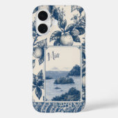 Personalisierte Blaue Zitrone Case-Mate iPhone Hülle (Rückseite)