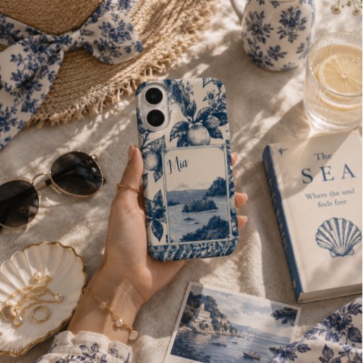 Personalisierte Blaue Zitrone Case-Mate iPhone Hülle