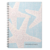 Personalisierte  Blauer Starfish & Blue Burlap Notizblock (Vorderseite)
