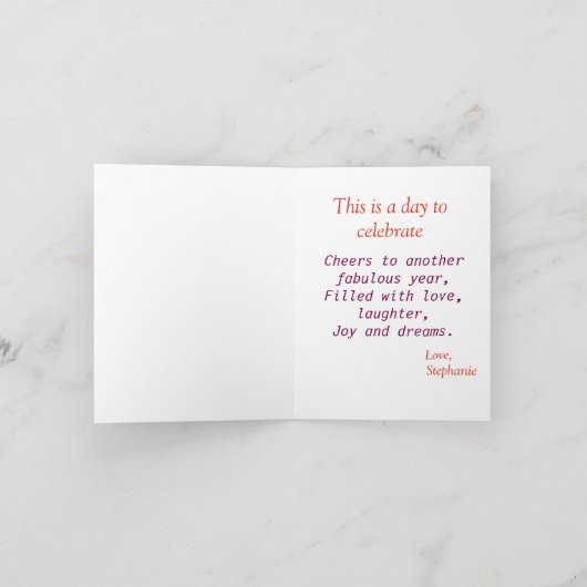 Personalisierte Blauer Vogel Frühlingsblumen Wasse Karte (Innenseite)