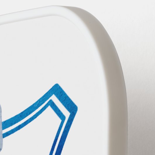 Personalisierte blauer Wappen-Preppy-Frauen Pickleball Schläger (Linke Seite)