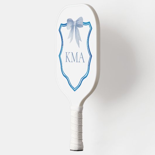 Personalisierte blauer Wappen-Preppy-Frauen Pickleball Schläger (Links)