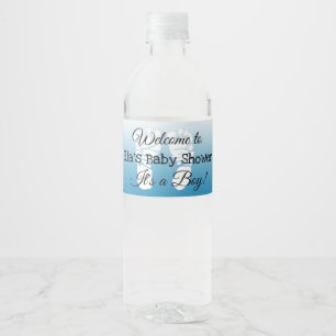 Personalisierte blaues wasserflaschenetikett