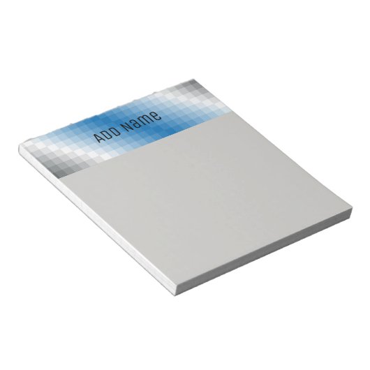 Personalisierte blaugraue Pixel Note Pad 5.5 x 6 Notizblock (angewinkelt)
