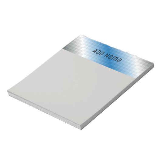 Personalisierte blaugraue Pixel Note Pad 5.5 x 6 Notizblock (Rotiert)