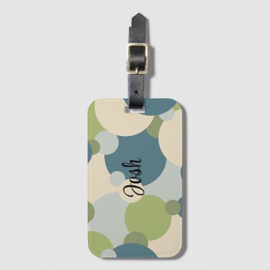 Personalisierte Blaugrün-Moleküle Gepäckmarke Gepäckanhänger (Vorderseite Vertikal)