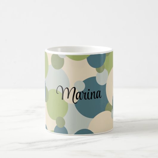 Personalisierte blaugrüne Moleküle Kaffeetasse (Mittel)