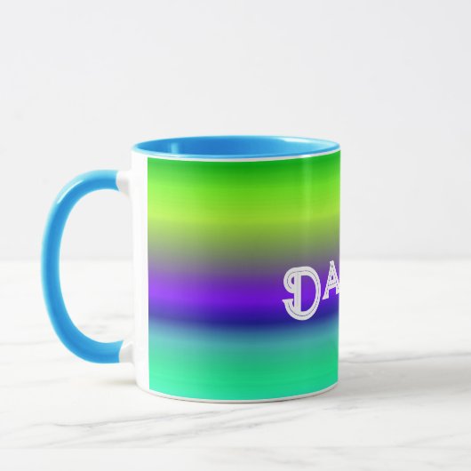 Personalisierte blaugrüne Tasse (Links)