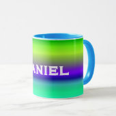 Personalisierte blaugrüne Tasse (VorderseiteRechts)