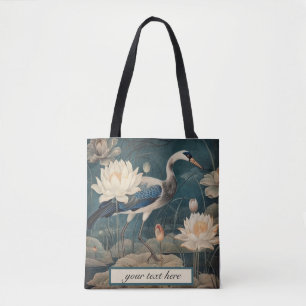 Personalisierte Blaukran Nebelsee Botanik-Tasche Tasche