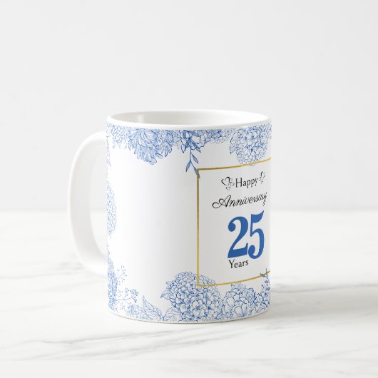 Personalisierte bläuliche Tasse - Maßgeschneiderte (Vorderseite Links)