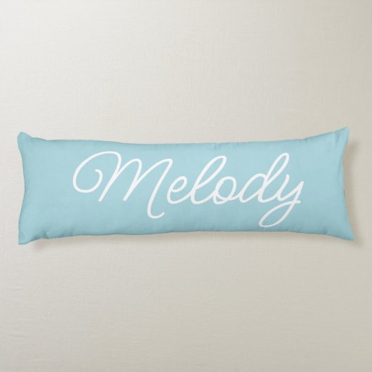 Personalisierte Blaustreifen Seitenschläferkissen (Rückseite)