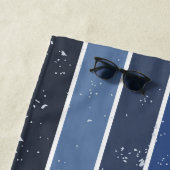 Personalisierte Blaustreifen Strandtuch (Beispiel)