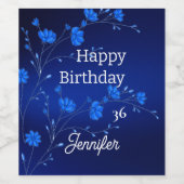 Personalisierte Blautöne Papier Weinetikett (Einzelnes Label)