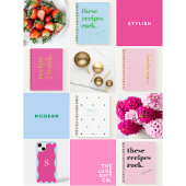 Personalisierte BlauTypografie Stilvolles Rezept B Notizblock