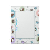 Personalisierte Bleibe Pawsitive Hundeschritte Notizblock (Rotiert)