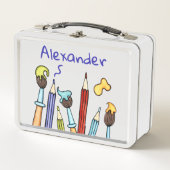 Personalisierte Bleistifte und Pinsel Metall Brotdose (Vorderseite)