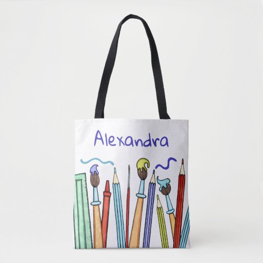 Personalisierte Bleistifte und Pinsel-Schule Tasche (Vorderseite)