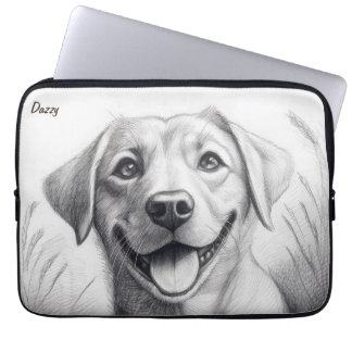 Personalisierte Bleistiftkunst Dog-Thema Laptopschutzhülle
