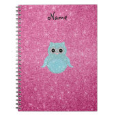 Personalisierte bling Eulennamensdiamanten Notizblock (Vorderseite)