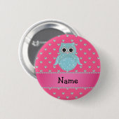 Personalisierte bling rosa Namensherzen der Button (Vorne & Hinten)