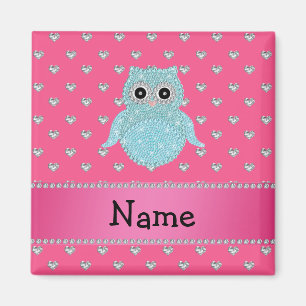 Personalisierte bling rosa Namensherzen der Magnet