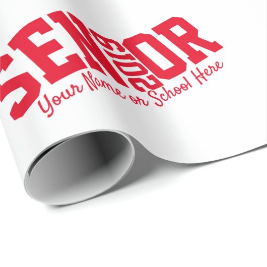 Personalisierte Blockbuchstabenklasse 2019 Rot Geschenkpapier (Rolleneckpunkt)