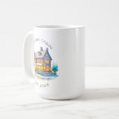 Personalisierte Blockhütte Weihnachten Kaffeetasse (Vorderseite Links)