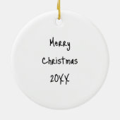 Personalisierte Blockhütte Weihnachten Keramik Ornament (Hinten)