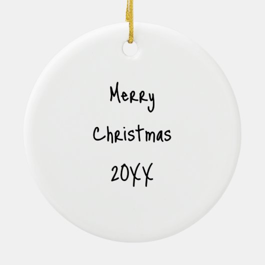 Personalisierte Blockhütte Weihnachten Keramik Ornament (Hinten)