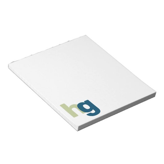 Personalisierte Blockinitialen Notizblock (angewinkelt)