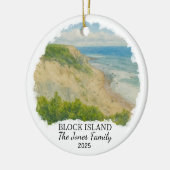 Personalisierte Blockinsel Ornament, Insel Rhode Keramik Ornament (Links)