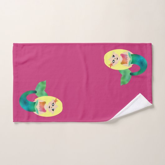 Personalisierte blonde Imitat-Folien-Meerjungfrau Badhandtuch Set (Handtuch)