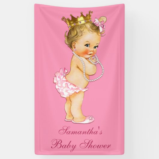 Personalisierte blonde kleine Dusche Banner (Vertikal)