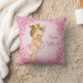 Personalisierte blonde Prinzessin Glamorous Pink Kissen (Decke)