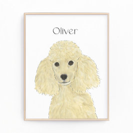 Personalisierte Blonde Tan Golden Poodle Fotodruck