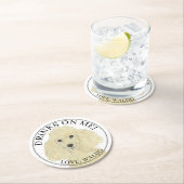 Personalisierte Blonde Tan Golden Poodle Hochzeit Runder Pappuntersetzer (Vor Ort)