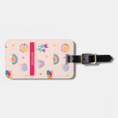 Personalisierte Blooms & Rainbows Gepäckmarke Gepäckanhänger (Vorderseite horizontal)