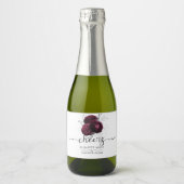 Personalisierte Bloral Burgundy Wedding Schaumweinetikett (Vorderseite)