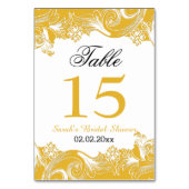 Personalisierte blorgelbe Tischnummern (Vorderseite)