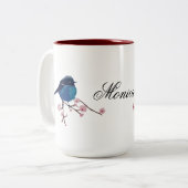 Personalisierte Blue Bird-Kunst Zweifarbige Tasse (Vorderseite Links)