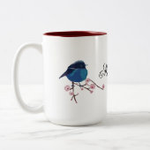 Personalisierte Blue Bird-Kunst Zweifarbige Tasse (Links)