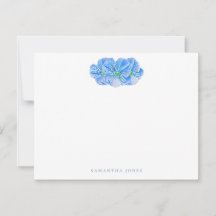 Personalisierte Blue Blume Note Card