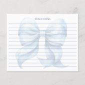 Personalisierte Blue Bow Brautparty Rezept Card (Rückseite)